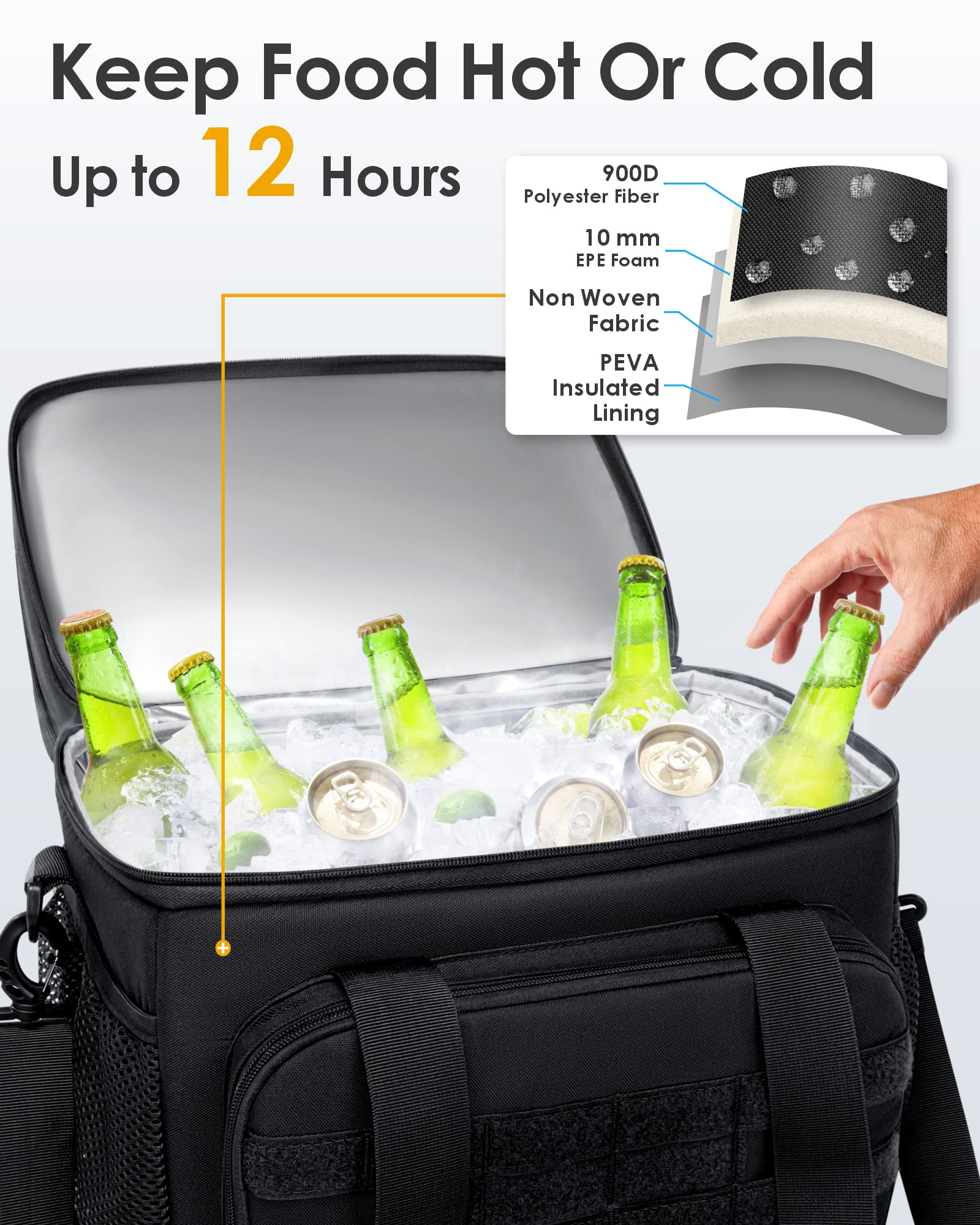 Insulated Lunch Box Tote Men Women Travel Hot Cold Food Cooler